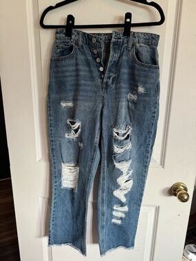 Vanilla Star Light Blue Distressed Boyfriend Jeans
